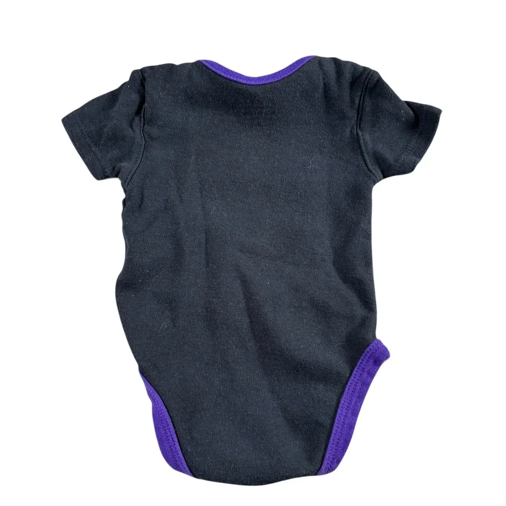 VTG Colorado Rockies‎ MLB Baby Bodysuit Black Purple 0-3M Short Sleeve cute